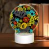 Round Acrylic Night Light, A Colorful Flower Pattern With Yellow -Nuas Diy Shop 830ab7277c9dad04f49a6624d21382b2e5829afe