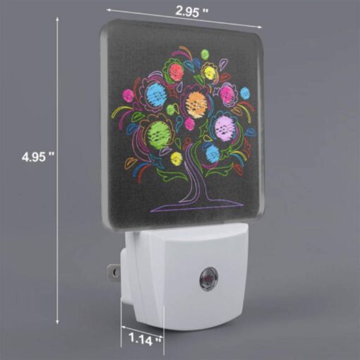 Night Light Set Of 2, A Colorful Tree With Many Flowers. -Nuas Diy Shop 833f7563fd033df751ddbc08e73b9db227b68991