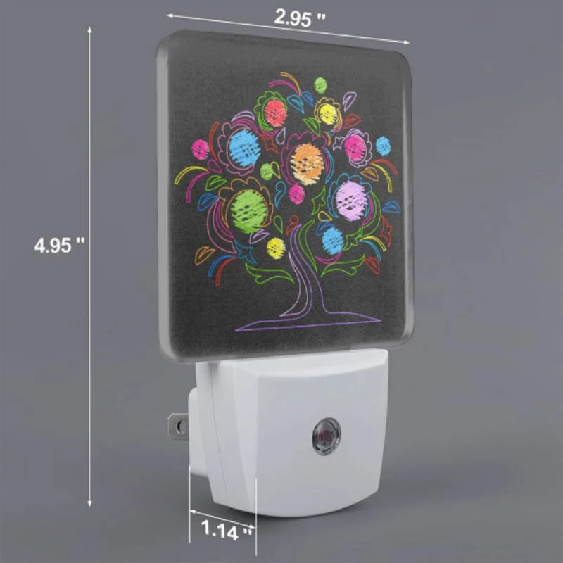 Night Light Set of 2, A colorful tree with many flowers. Night Light Set Of 2, A Colorful Tree With Many Flowers. -Nuas Diy Shop 833f7563fd033df751ddbc08e73b9db227b68991