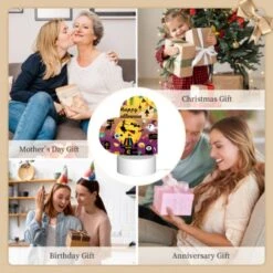 Love Acrylic Night Light, A Colorful Poster With Halloween Decorations And A Witch On A Broom. -Nuas Diy Shop 8382f5d550be04413a6854f7e46c03a6c952155a