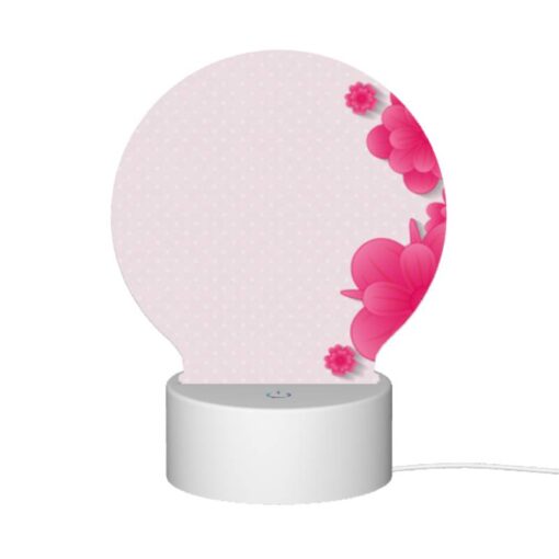Round Acrylic Night Light, A Pink Flower With A Yellow Center. -Nuas Diy Shop 83a6e3b9f495581af8dada2e76f969ffd9825435
