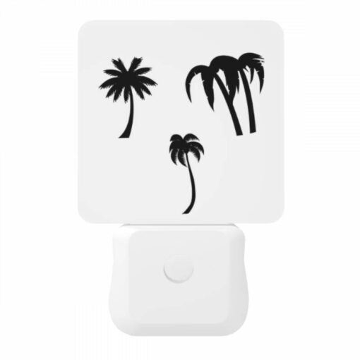 Night Light, Three Black And White Palm Trees On A White Background. -Nuas Diy Shop 83c0d64eae32ec83f668d5bfa029b98486c20210