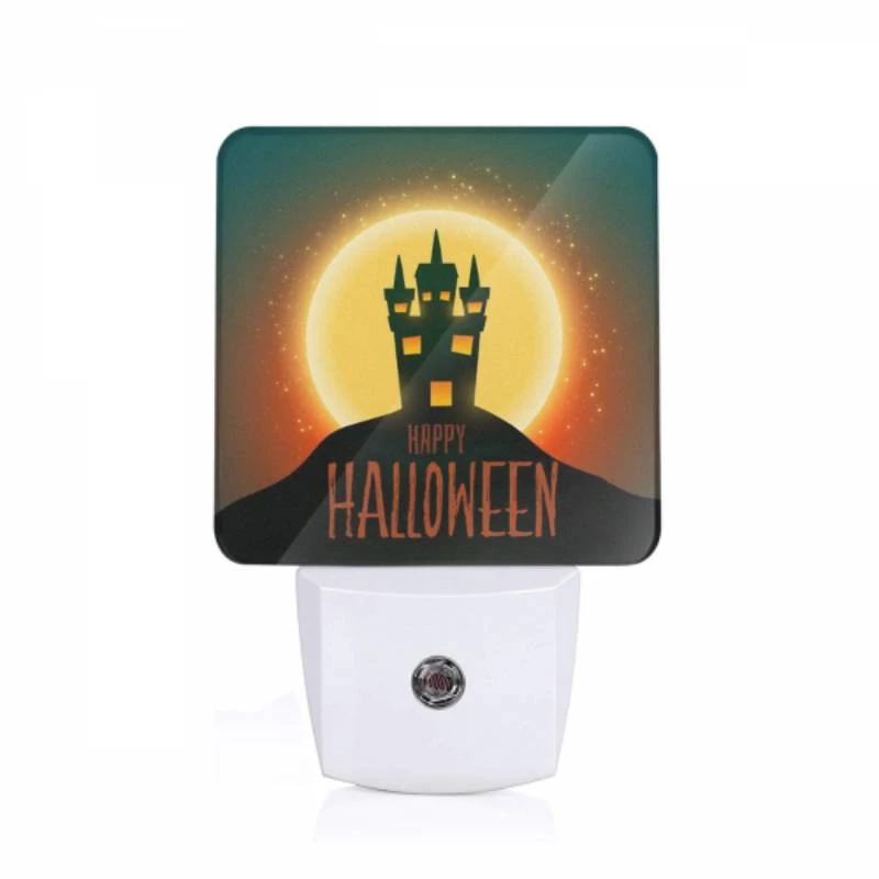 Night Light, A Halloween poster with a castle and the words "Happy Halloween" written on it. Night Light, A Halloween Poster With A Castle And The Words "Happy Halloween" Written On It. -Nuas Diy Shop 83fc970ae422df744d5af7058ff0de0d671b8f95
