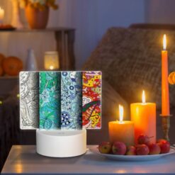 Rectangular Acrylic Night Light, Three Colorful Designs Of Flowers Are Displayed On A Wall. -Nuas Diy Shop 8478d89d4a3ffa1b31b9ab151e5236c5d27e2045