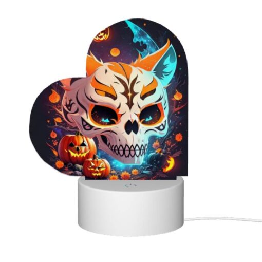 Love Acrylic Night Light, A Skull With A Pumpkin Face And A Cat Face. -Nuas Diy Shop 84a88515511cb7f366d3ae8eb92ae6441b9c7d79