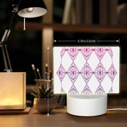 Rectangular Acrylic Night Light, A Purple And Pink Diamond Pattern. -Nuas Diy Shop 84d03894b717a98897dce8fcfdf3dab93ba51de9