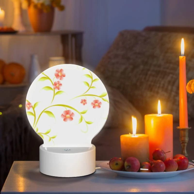 Round Acrylic Night Light, A yellow flower with a pink center. Round Acrylic Night Light, A Yellow Flower With A Pink Center. -Nuas Diy Shop 84f3a81edeaf2b80c96b27b20020478d5189e87d