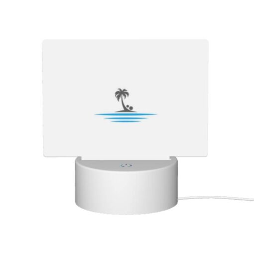 Rectangular Acrylic Night Light, A Simple Logo Of A Palm Tree On A Beach. -Nuas Diy Shop 85272211bc49345868aa73ed2513108468bc275b
