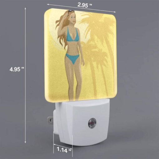 Night Light, A Woman Wearing A Blue Bikini Walks On The Beach. -Nuas Diy Shop 858269ccf04c3302367b781041614ccb7a23c433