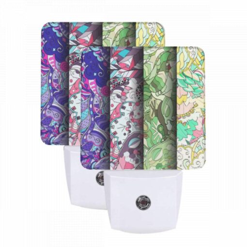Night Light Set Of 2, Four Different Colored Designs Of A Clock. -Nuas Diy Shop 858704e25dfa5552f1d238dd4eb33f3ac8352876