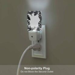 Night Light Set Of 2, A Black And White Image Of A Leafy Plant. -Nuas Diy Shop 85d6b55df787744bcf1afc44651be77decb52749
