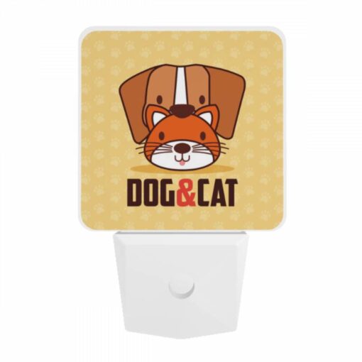 Night Light, A Cartoon Of A Dog And A Cat With The Words "dog And Cat" Written Underneath. -Nuas Diy Shop 867f5a59521328d7e3e3eeeeaaf217ed896a5656