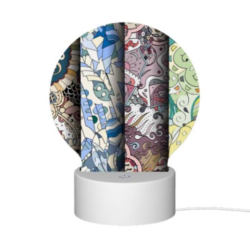 Round Acrylic Night Light, Four Different Colored Designs Of A Flower. -Nuas Diy Shop 86ba8e9e33b3cb2c3226a4ba3c30cb207102d969