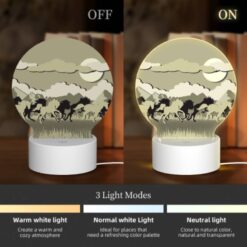 Round Acrylic Night Light, A Group Of Horses Running In A Field. -Nuas Diy Shop 86c562760df8b0fd67116273b3cabc4683bf326b