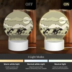 Round Acrylic Night Light, A Group Of Horses Running In A Field. 4 Round Acrylic Night Light, A Group Of Horses Running In A Field. -Nuas Diy Shop 86c562760df8b0fd67116273b3cabc4683bf326b