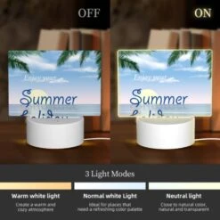 Rectangular Acrylic Night Light, A Beautiful Beach Scene With A Palm Tree And A Shell. 4 Rectangular Acrylic Night Light, A Beautiful Beach Scene With A Palm Tree And A Shell. -Nuas Diy Shop 86cbfaea66af3f57b028c3f4a24e7787aa8d3227