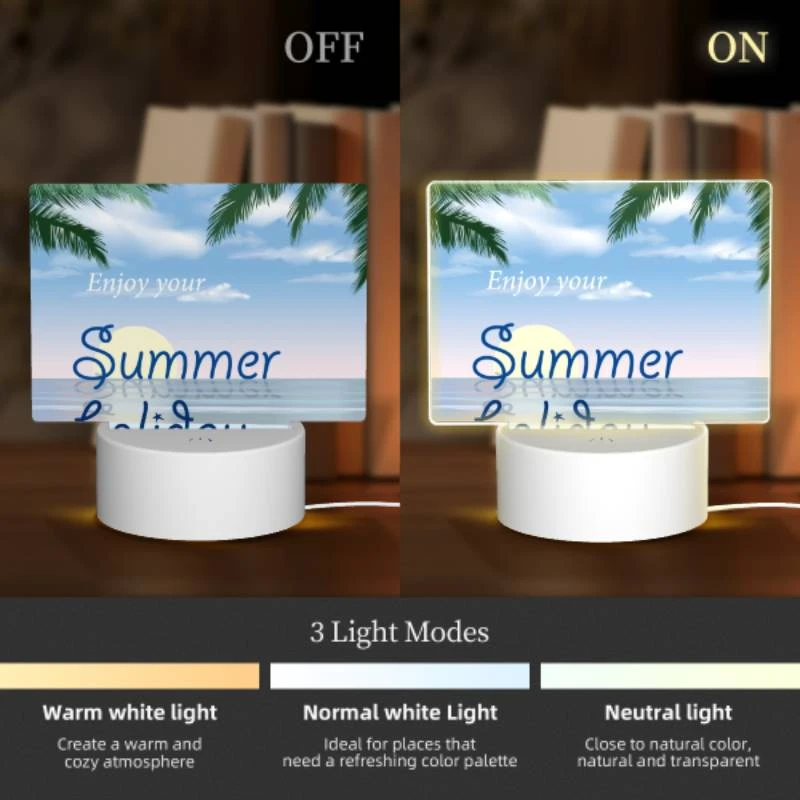 Rectangular Acrylic Night Light, A beautiful beach scene with a palm tree and a shell. Rectangular Acrylic Night Light, A Beautiful Beach Scene With A Palm Tree And A Shell. -Nuas Diy Shop 86cbfaea66af3f57b028c3f4a24e7787aa8d3227
