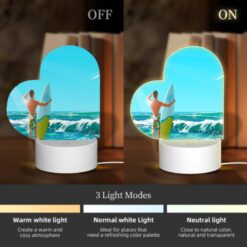 Love Acrylic Night Light, A Man With A Surfboard Is Standing In The Ocean. -Nuas Diy Shop 871bb1b9357d888aa19dca888e0458d4d17e8728