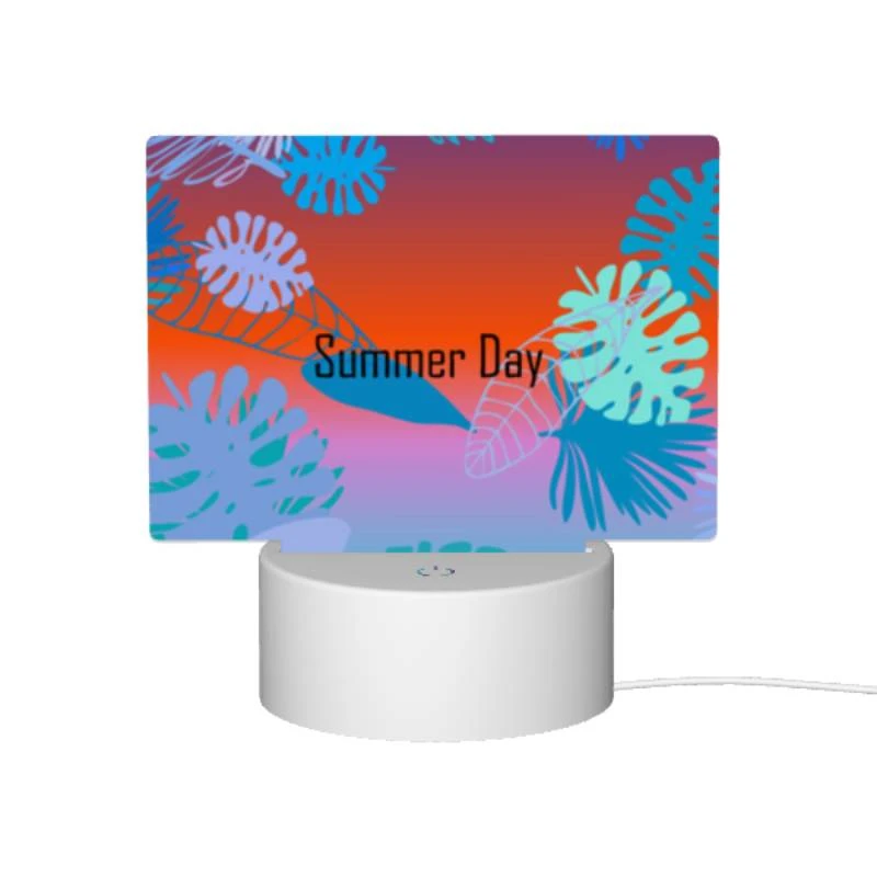 Rectangular Acrylic Night Light, A colorful image of leaves and flowers with the words "Summer Day" written in the middle. Rectangular Acrylic Night Light, A Colorful Image Of Leaves And Flowers With The Words "Summer Day" Written In The Middle. -Nuas Diy Shop 876aee15db4f55e8d31fc4a1ceb3adb8edf25137