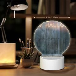 Round Acrylic Night Light, A Sign That Says "Happy Halloween" On A Wooden Wall. -Nuas Diy Shop 87c2cfd5e8f51a90e6594f2d75ac23b730821af0