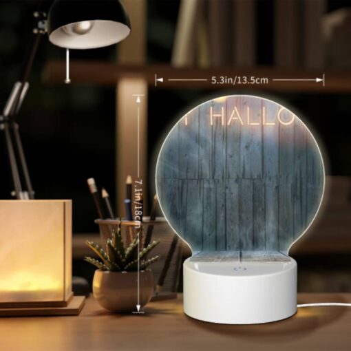Round Acrylic Night Light, A Sign That Says "Happy Halloween" On A Wooden Wall. -Nuas Diy Shop 87c2cfd5e8f51a90e6594f2d75ac23b730821af0