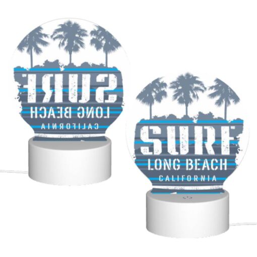 Round Acrylic Night Light, A Surfboard Logo For Long Beach -Nuas Diy Shop 87d5092a1c35b17c55d178c271265a3d25b0fb33