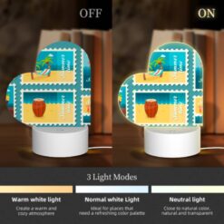 Love Acrylic Night Light, A Collection Of Six Postage Stamps Featuring Beach And Sun-related Themes. -Nuas Diy Shop 882fce90ac2d00a3674a5c5a4c5f03780328f585
