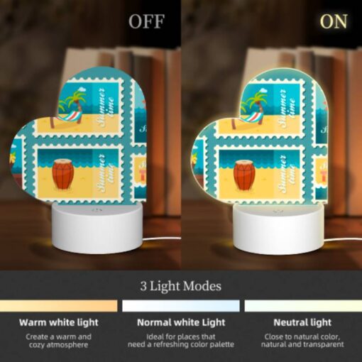 Love Acrylic Night Light, A Collection Of Six Postage Stamps Featuring Beach And Sun-related Themes. -Nuas Diy Shop 882fce90ac2d00a3674a5c5a4c5f03780328f585