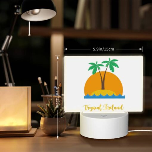 Rectangular Acrylic Night Light, A Tropical Island With A Sun And Two Palm Trees. -Nuas Diy Shop 8856c984800cf4ffd74bd9fae4ede064d1240be9