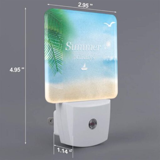 Night Light Set Of 2, A Picture Of A Beach With A Boat And Palm Trees. -Nuas Diy Shop 896b259ab2569b1ee9f4048fc042dfc1f2512d35