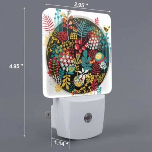 Night Light Set Of 2, A Colorful Circle With A Variety Of Plants And Fruits. -Nuas Diy Shop 897632234c2a8ab3c0afa437802d5d8d29b85acb