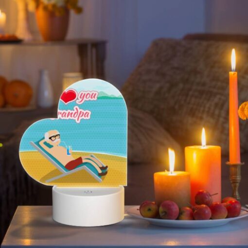 Love Acrylic Night Light, A Man Is Sitting On A Beach Chair With A Drink In His Hand. -Nuas Diy Shop 897f07059d02925d832841ca0aba40d1f684e81d