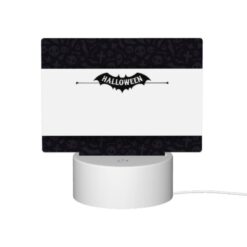 Rectangular Acrylic Night Light, A Black And White Batman Logo With The Words Halloween. -Nuas Diy Shop 8995c29e1166a62d257069f4f261d16649fac51d
