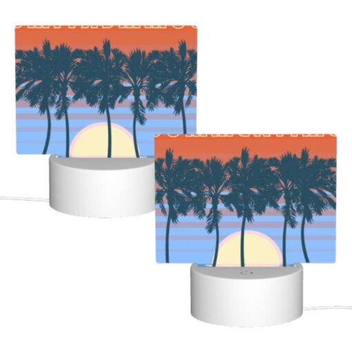 Rectangular Acrylic Night Light, A Colorful Poster Of A Sunset With Palm Trees. -Nuas Diy Shop 8a2ffc197a0b3fa4b2bcdf973f81caf2d97c3b63
