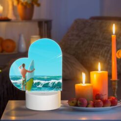 Love Acrylic Night Light, A Man With A Surfboard Is Standing In The Ocean. -Nuas Diy Shop 8aa35cda8e73b926670c633cf5ad5f7eccec6606