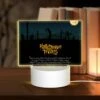 Rectangular Acrylic Night Light, A Halloween Treat Poster With A Spooky Scene.