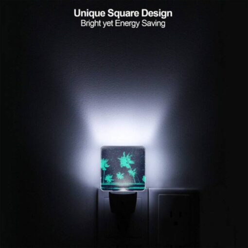 Night Light, A Blue And Green Image Of Palm Trees. -Nuas Diy Shop 8b59b290883a78f83c90e972cc019476a2303498
