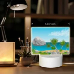 Rectangular Acrylic Night Light, A Rocky Beach With A Few Trees And A Body Of Water. 7 Rectangular Acrylic Night Light, A Rocky Beach With A Few Trees And A Body Of Water. -Nuas Diy Shop 8b7a54705a61cf1297d5b3df33a388ad30f5def0
