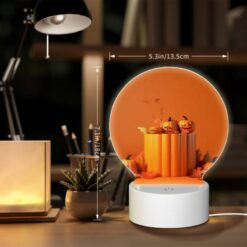 Round Acrylic Night Light, A Stack Of Pumpkins With Leaves On Top. -Nuas Diy Shop 8b948b89c0fd4e31380e9c2cb97f2947577772b4