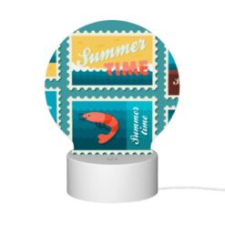 Round Acrylic Night Light, A Collection Of Six Postage Stamps Featuring Beach And Ocean Themes. -Nuas Diy Shop 8ba8bb9e8e7f3f4927455e4f3db529899e6ef3d5