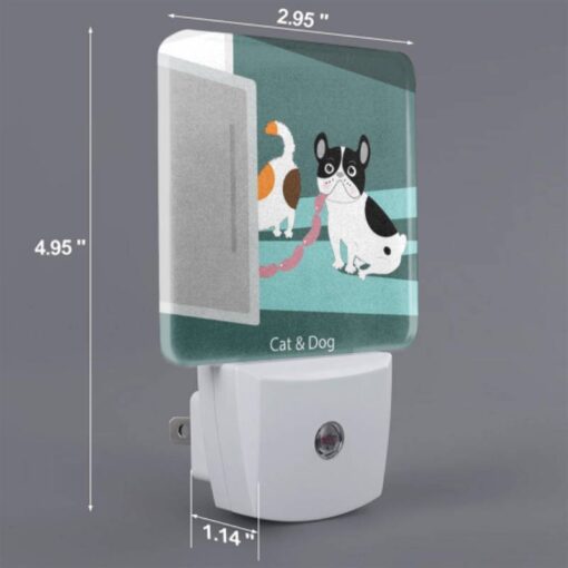 Night Light, A Cat And A Dog Are Sitting Next To Each Other. -Nuas Diy Shop 8bd37b63acf41abc4349876fb152c3320f06d53f