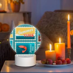 Round Acrylic Night Light, A Collection Of Six Postage Stamps Featuring Beach And Ocean Themes. -Nuas Diy Shop 8bd5cc8f47d826f4569d1e93e74ac5929fcdb87b