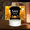 Rectangular Acrylic Night Light, A Halloween Sale Sign Advertises A 40% Discount.