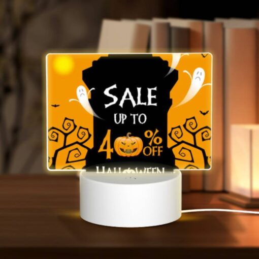 Rectangular Acrylic Night Light, A Halloween Sale Sign Advertises A 40% Discount. -Nuas Diy Shop 8bf3b5f20713aa9c9062dfd5127ac2625e8d567b