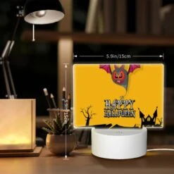 Rectangular Acrylic Night Light, A Halloween Banner With A Bat And A Pumpkin. -Nuas Diy Shop 8c7c6c63be67cf5fcf64ac08ae651a78eee36a02