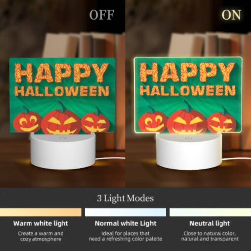 Rectangular Acrylic Night Light, Three Pumpkins With Smiling Faces On Them -Nuas Diy Shop 8d6b904ea48491ea6c6f3662c2995effec0ba895