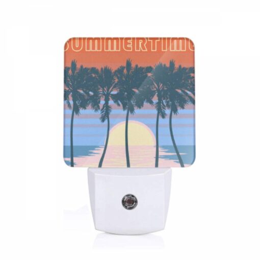 Night Light, A Colorful Poster Of A Sunset With Palm Trees. -Nuas Diy Shop 8d90979aa966bbd9fb878de7962f0bb451e63b72