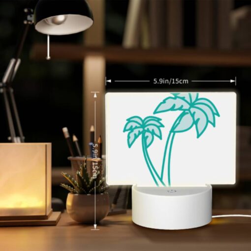Rectangular Acrylic Night Light, A Green And Blue Palm Tree With A Blue Trunk. -Nuas Diy Shop 8da9c3235c3a2cadf80d71cb9af54906d162e903