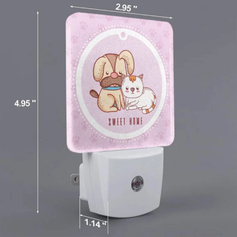 Night Light, A dog and a cat are sitting together in a pink circle. Night Light, A Dog And A Cat Are Sitting Together In A Pink Circle. -Nuas Diy Shop 8da9e680611169d20e6cc720db1b557e645e8f72