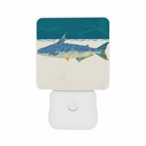 Night Light Set Of 2, A Blue And White Fish Swimming In The Ocean. -Nuas Diy Shop 8dd0232b6778d1a6cdf58dbe5509e4222fc1a831
